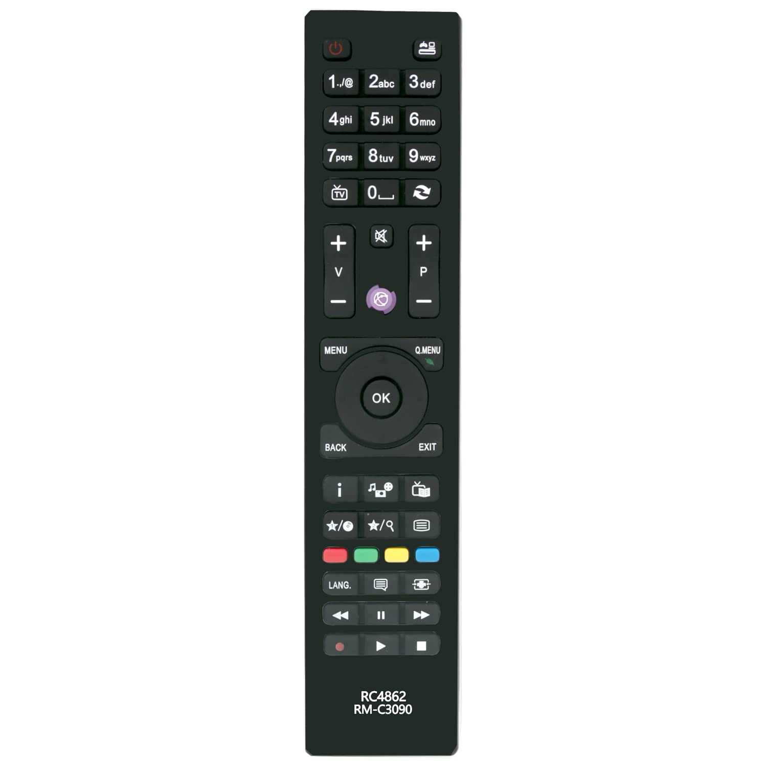 Replacement Remote Control 2IN1 RC4862 RM-C3090 Fit for Hitachi FLAT DIGITAL TV 32HBC01