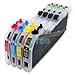 INKUTEN LC101 LC103 LC105 LC107 Extra-Large Refillable Ink Cartridges with Auto Reset Chips for Brother J152W, J245, J285DW, J450DW, J470DW, J475DW, J650DW, J870DW, J875DW Printers