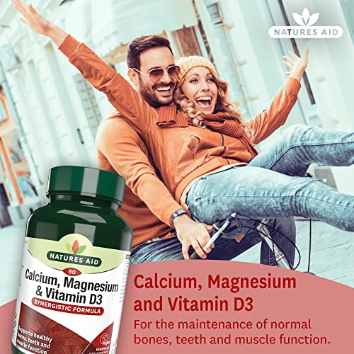 Natures Aid Calcium, Magnesium & D3 90 Tablets. Suitable for Vegans.