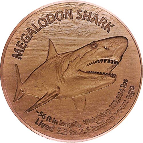 Jig Pro Shop Private Mint 1 oz .999 Pure Copper Round/Challenge Coin (Megalodon Shark)
