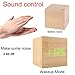 JLYSHOP Wooden Alarm Clock, USB Digital Retro Alarm Clock Cube Wood Led Desktop Table Home Decor Mini Travel Clock Voice Sound Control (Wood)
