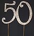 50 Cake Topper - Premium Gold Metal - 50th Birthday or Golden Anniversary Party Sparkly Rhinestone Decoration Makes a Great Centerpiece - Now Protected in a Box