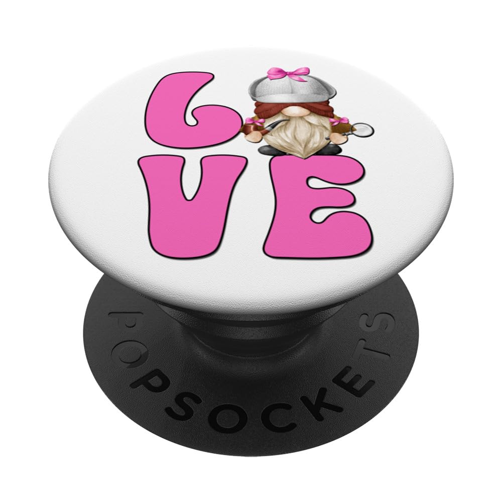 Sherlock Holmes Gnome For Just A Girl Who Loves True Crime PopSockets Swappable PopGrip