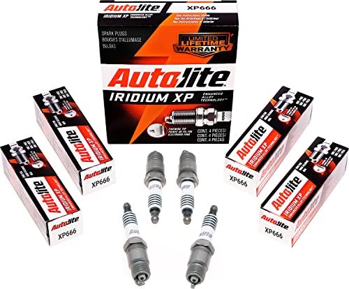 Autolite Iridium XP Automotive Replacement Spark Plugs, XP666 (4 Pack)