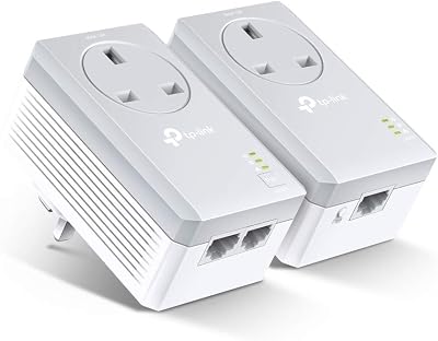 TP-Link TL- Passthrough Powerline Starter Kit UK Plug 600 Mbps