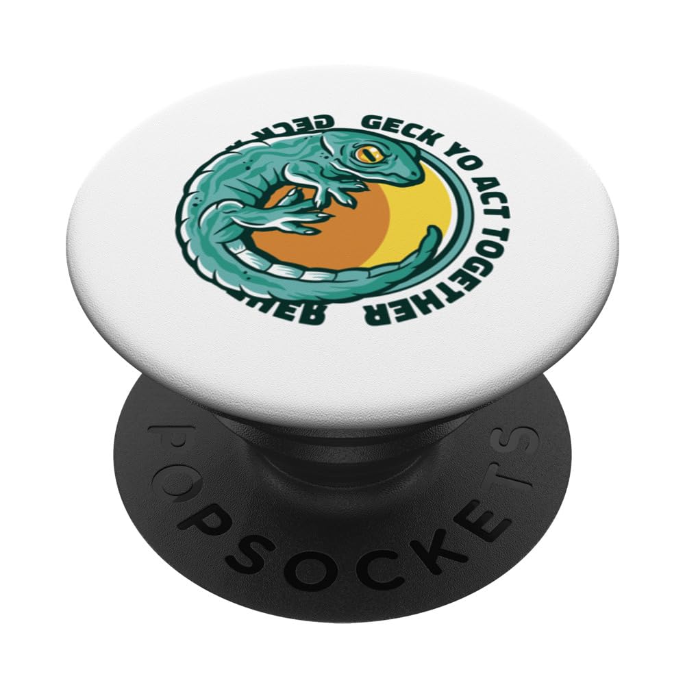 Geck Yo Act Together Lizard Gekkota Crested Leopard Gecko PopSockets Swappable PopGrip