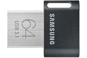 SAMSUNG MUF-64AB/AM FIT Plus 64GB - 300MB/s USB 3.1 Flash Drive, Black/Sliver