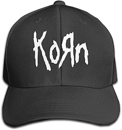 LowkeyNr1 Korn Logo Adjustable Peaked Baseball Caps Hats Duck Tongue Hat For Mens Womens Black
