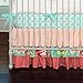 Carousel Designs Coral and Teal Floral 2-Piece Crib Bedding Set
