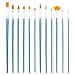 U.S. Art Supply Halloween Face Paint 12-Piece Long Handle Premium Nylon Hair Brush Set with Carry Case