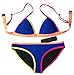 MUXILOVE Women Neoprene Bikini In Bright Color Neon Binding Swimsuit Swimwear