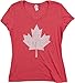 Ann Arbor T-shirt Co. Canada Pride | Vintage Style, Retro Canadian Maple Leaf Women's V-Neck T-Shirt-(Vneck, M) Heather Red