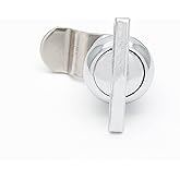 Qjaiune Keyless Thumb Cam Lock 5/8 Inch Offset Cam Chrome Cabinet Latch | Zinc Alloy Body, 5/8 Inch Cylinder, Keyless Twist Handle, Secure Threaded Mount, for RV Doors, Cabinets, Drawers, Tool Boxes