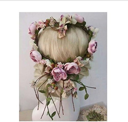 Nature Vines Garland Flower Crown Headband :S10 (Purple-L)