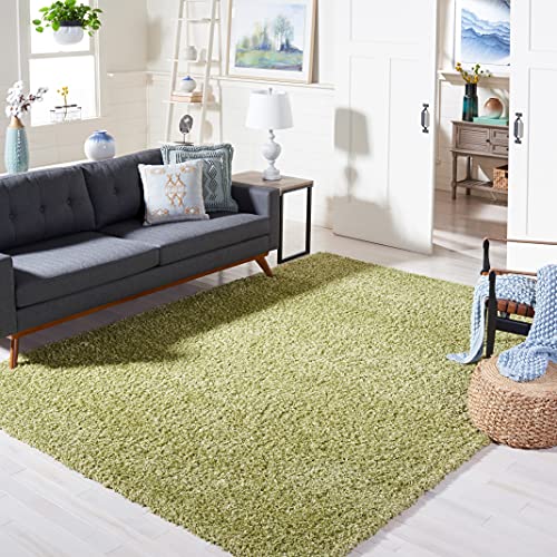 SAFAVIEH California Shag Collection Area Rug - 6'7" Square, Green, Non-Shedding…