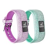 12 Colors Garmin Vivofit JR / Vivofit JR. 2 Bands With Secure Watch Clasp , BeneStellar Silicone Replacement Bands for Garmin Vivofit JR （for Kids） (2-Pack Purple+Teal)