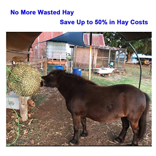 Hay Bag 40" Slow Feed Handy Hay Net for Horse and Equestrian, Better for Digestion and Weight Control, Preventing Bloat and Bolic Choke (Black) - Thumbnail 3