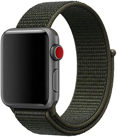 MadeforOnline : Nylon Sport Loop Band for Apple Watch 44mm 42mm 40mm 38mm, Adjustable Closure Wrist Strap Replacement Band for iWatch, Nike+, Series 4, 3, 2, 1