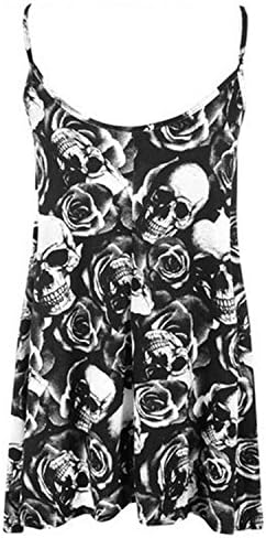 Vilma Reynoso NEW Summer Sexy Halter Sleeveless Loose Women Dress Strap Backless Cotton Dresses Skull head S