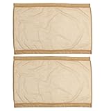 2pcs 68cm x 44cm Auto Car Khaki Mesh Window Curtain Sunshade w Suction Cup