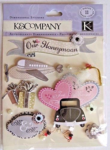HJG - 1 PCS Our Honeymoon Mr & Mrs Airplane Scrapbooking Stickers Perfect 3D Sticker
