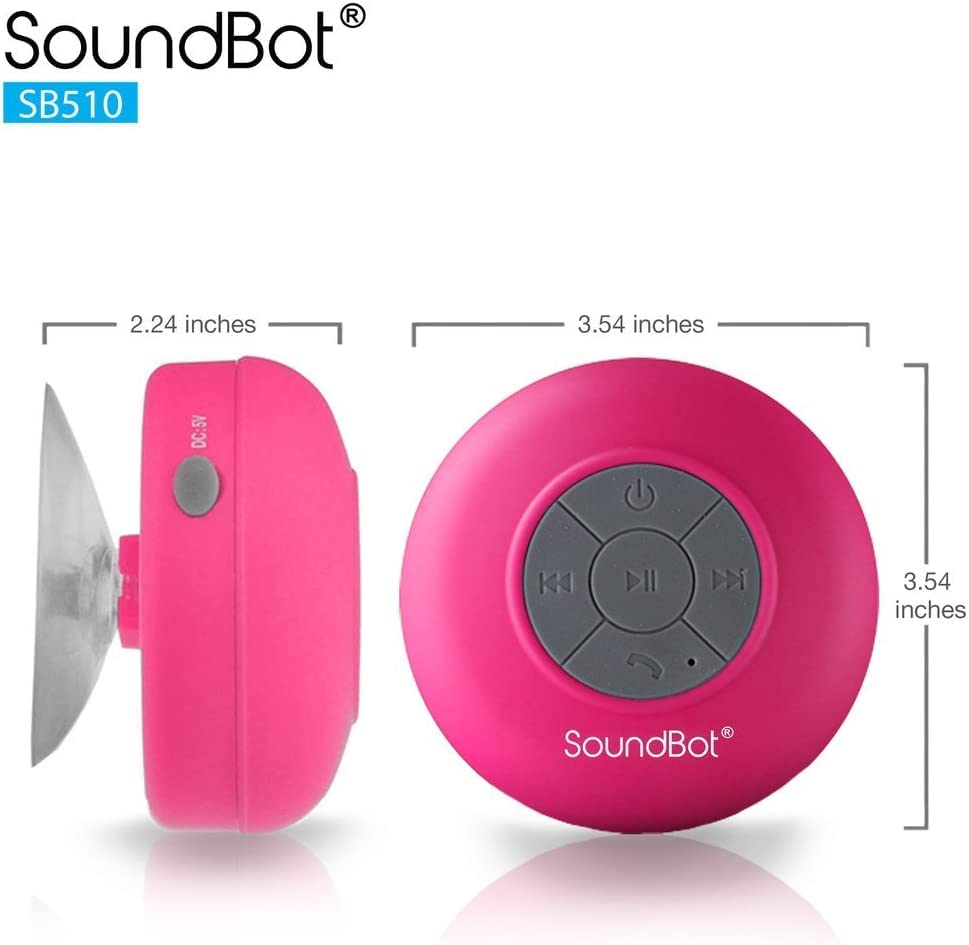 SoundBot SB510 Bluetooth Wireless Shower Speaker (Pink) Pricepulse