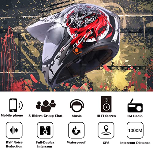 Motorcycle Helmet Bluetooth Headset,Yideng Bluetooth 5.0