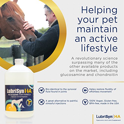 LubriSynHA Hyaluronic Acid Pet & Equine Joint Formula 128oz - All-Natural, High-Molecular Weight Liquid Hyaluronan - Joint Support for Horses, Dogs, Cats - Promotes Healthy Joint Function, Made in USA - Thumbnail 2