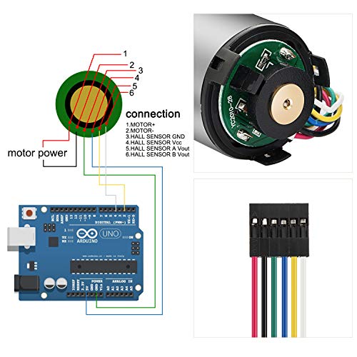 image for CQRobot DC 6V-20RPM/12V-40RPM w/Encoder Gear Motor with Metal Mounting