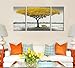 Winpeak Hand Painted Yellow Tree Large Modern Oil Painting Landscape Canvas Wall Art Abstract Picture Huge Contemporary Artwork Framed Ready to Hang (64