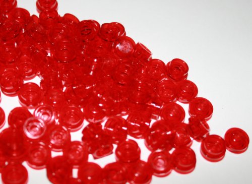 LEGO Parts: 1 x 1 1x1 Transparent Red Plates, Bulk - x50 Loose