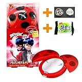 Miraculous Ladybug Transforming Mirror + 18 Peach Taste Vitamin Candy Kid Gift Toy + Green Grape Candy 1PCS + KEM 8mm slide ladybug charm 1PCS