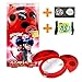 Miraculous Ladybug Transforming Mirror + 18 Peach Taste Vitamin Candy Kid Gift Toy + Green Grape Candy 1PCS + KEM 8mm slide ladybug charm 1PCS