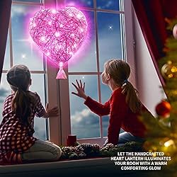 3D String Art Crafts for Kids DIY LED Heart Lantern