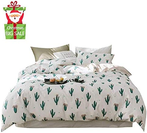 AOJIM 100% Cotton Bedding Cartoon Soft Children Animal Duvet Cover Set Cactus Pattern Bedding Set 3 Pieces with 2 Pillowโฆ