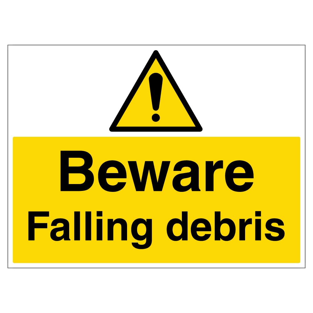 V Safety Beware Falling Debris - Correx 600 x 450 4mm Correx Safety Sign