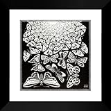 Butterflies 20x20 Framed Art Print by M.C. Escher