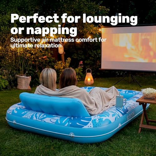 SLOOSH Inflatable Tanning Pool Float, 70"x46" Pool Floats for Adults with Pillow, 4 in 1 Float Tanning Raft, Sunbathing Bed for Sunbathing for Sunbathing for