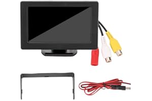 KIMISS Monitor LCD 4.3" para coche, pantalla TFT HD, 2 entradas AV, ideal para cámara de marcha atrás y DVD