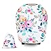 Little Pigeon Carseat Canopy Cover Nursing Breastfeeding Cover Scarf Stretchy Soft Fits Baby Car Seat Carrier Shopping Cart Infant Stroller Multi Use Floral Pink Gift for Baby Girl 