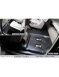 MAXFLOORMAT   Tapetes de piso para Chevrolet   GMC, Yukon, Set completo de asientos de cubeta (negro)