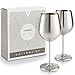 VonShef Stainless Steel Wine Glasses Set of 2