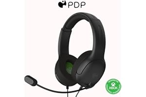 PDP Gaming AIRLITE Xbox Headset with Noise-Cancelling Microphone, Licensed Microsoft Series X|S, Xbox One Accessories, PC/Windows 10/11, Lightweight Wired Power Stereo headphones - Black