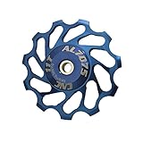 11T 7075 Aluminum Alloy Mountain Bike Jockey Wheels Rear Derailleur Pulley (11T Blue)