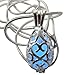 UMBRELLALABORATORY Wishing Necklace, steampunk jewelry Teardrop Fairy Magical Glow in The Dark-blue-silver