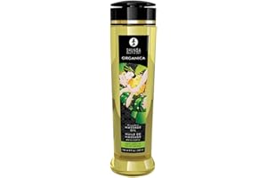 Shunga Organic Kissable Massage Oil - 8.5 oz Exotic Green Tea