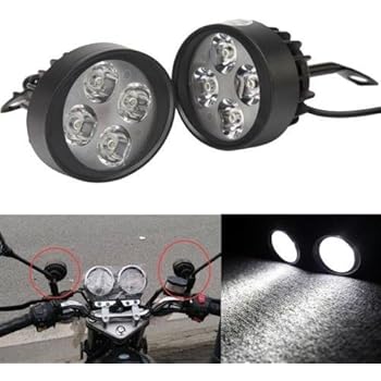 BADASS SHARKS 2X 15W Universal Motorcycle Scooter 4 LED Driving Fog Spot Light Headlight Lamp