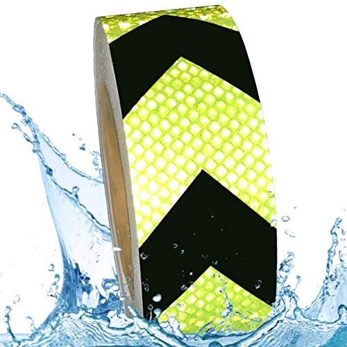 Pure Ponta High Visibility Black and Yellow Reflective Arrow Hazard Tape | 82 feet x 2 Inches High Intensity Waterproof Retroreflective Tape | Chevron Reflector Tape Roll - Thumbnail 7