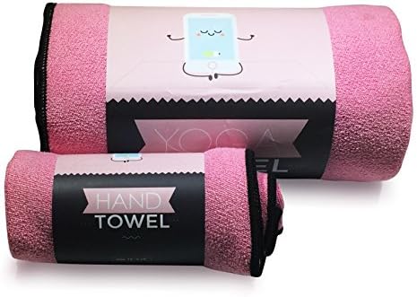 Pink MKRI Yoga &amp; Hand Towel Set | Skidless &amp; Ultra Absorbent Microfiber Towels