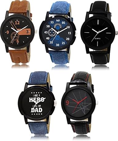 Analogue Multi Dial Combo of 5 Mens Watch-LK-1-2-5-7-8